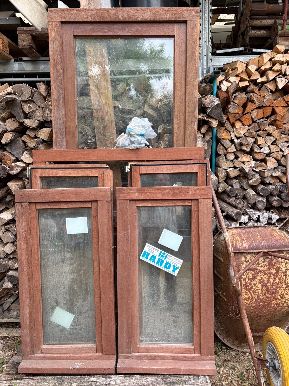 Porte + fenêtres Meranti, neuves, jamais installées., Enlèvement ou Envoi, Comme neuf