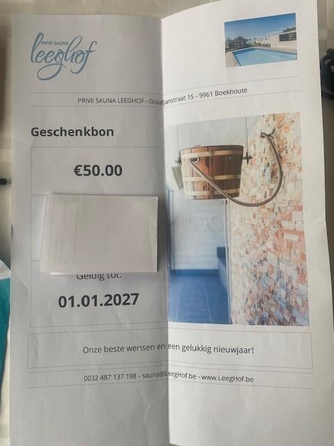 wellnessbon, Ophalen, Nieuw