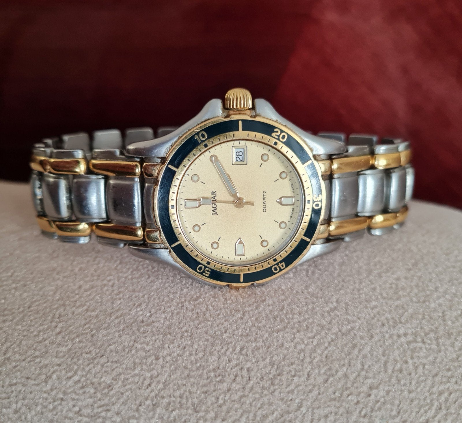 Montre Jaguar Vintage, Montre-bracelet, Enlèvement ou Envoi, Acier, Utilisé