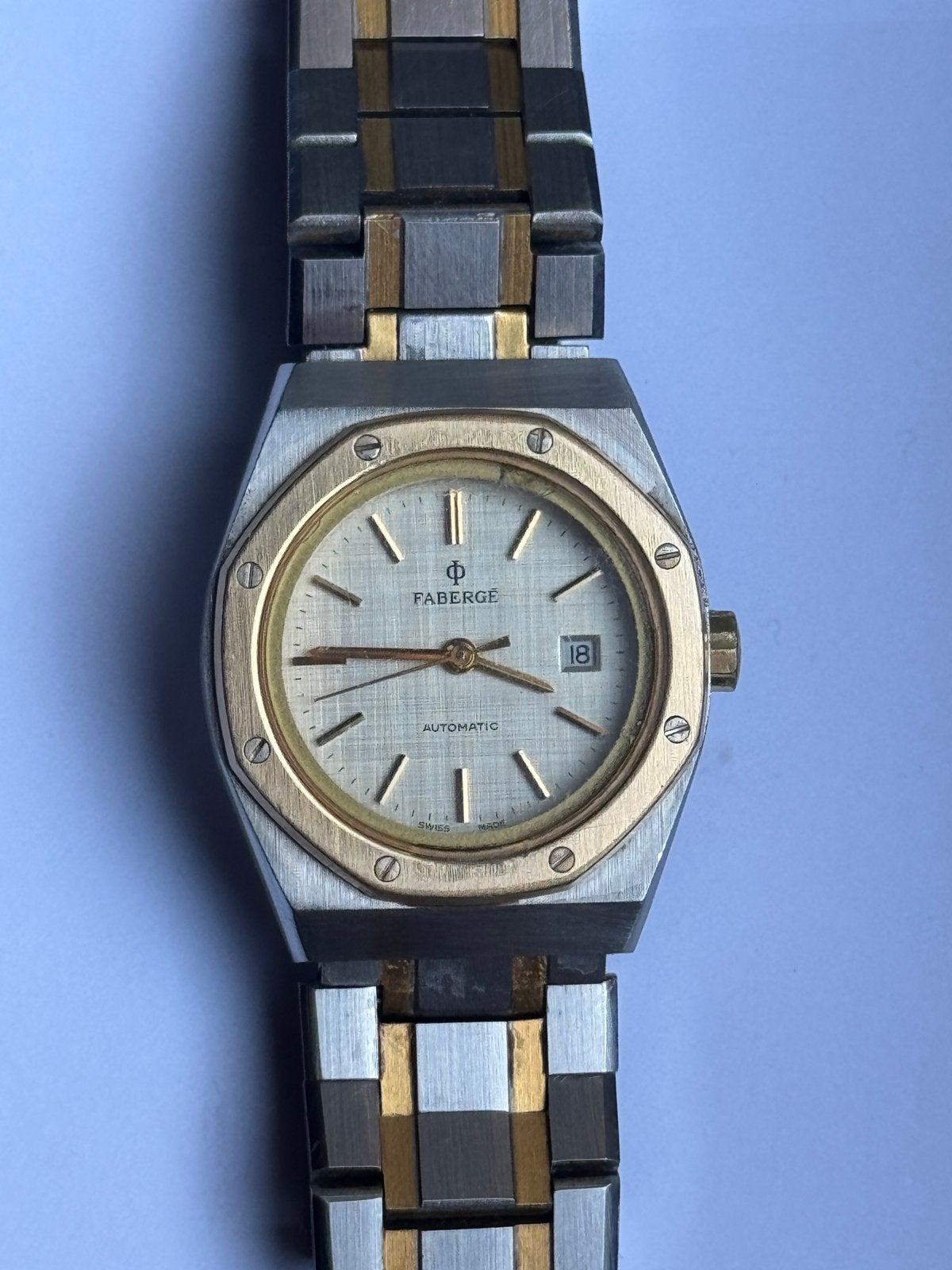 Horloge Fabergé Octagon ref.201- 1990’s, Handtassen en Accessoires, Horloges | Dames, Ophalen of Verzenden, Zo goed als nieuw