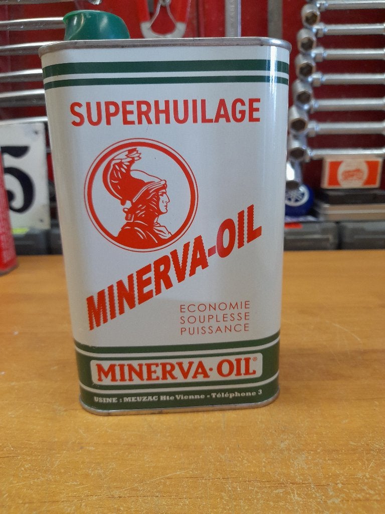 oude lege oliekan Minerva Oil SAE 90, Verzenden, Gebruikt, Overige typen