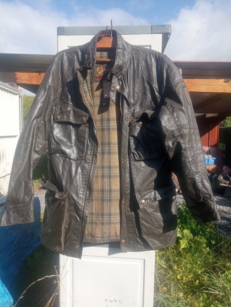veste moto Belstaff en toile cirée, Ophalen, Tweedehands, Jas | textiel, Voir étiquette
