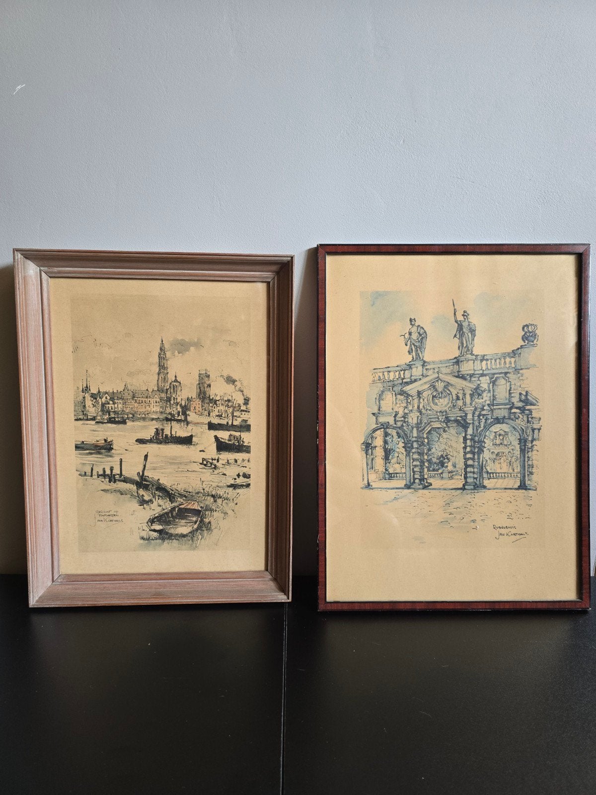 2 tekeningen van Jan corthals, Antiek en Kunst, Kunst | Tekeningen en Fotografie, Ophalen of Verzenden