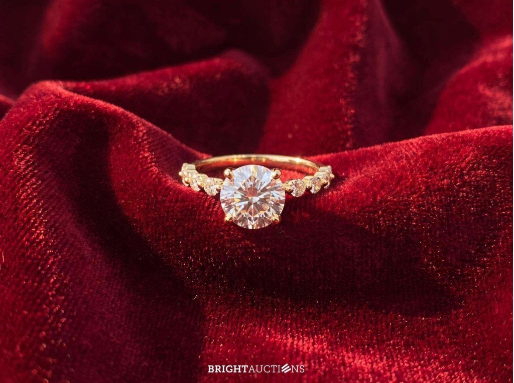 Gouden ring met een diamant van 2.00 carat, Bijoux, Sacs & Beauté, Bagues, Diamant, Or, Enlèvement, 17 à 18