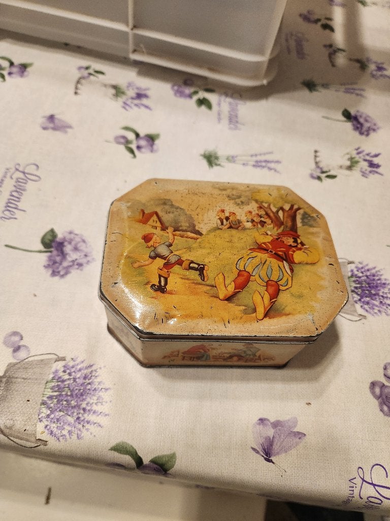 Antiek blikken doos klein duimpje, Collections, Enlèvement ou Envoi