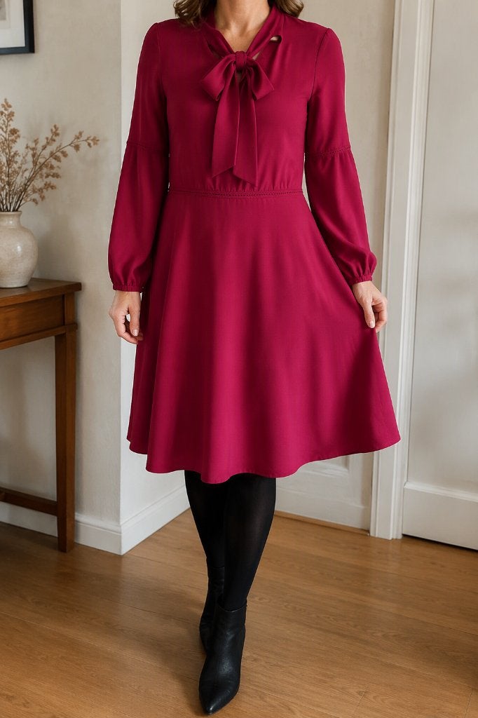 Kleed met leuke accentjes - maat 38 - merk Luckylu, Kleding | Dames, Maat 38/40 (M), Ophalen of Verzenden, Zo goed als nieuw, Knielengte