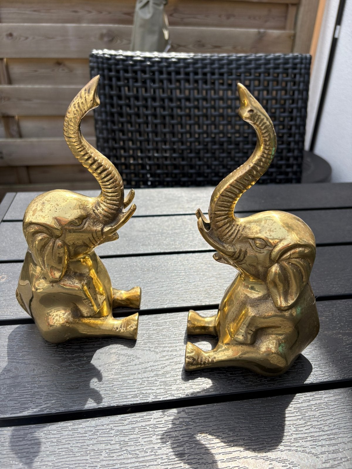Set Vintage Messing Olifant Boekensteunen / Beelden, Ophalen of Verzenden, Zo goed als nieuw