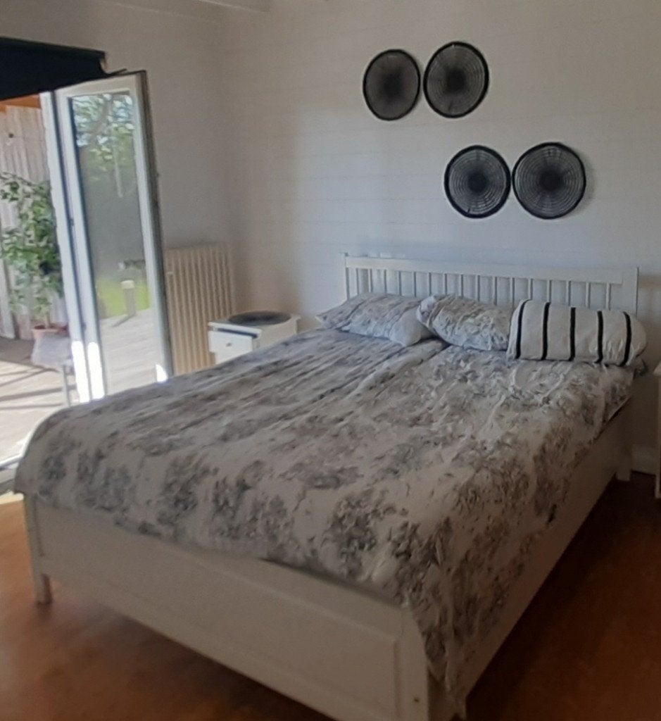 Dubbel bed, Ophalen, Gebruikt, Wit, Tweepersoons