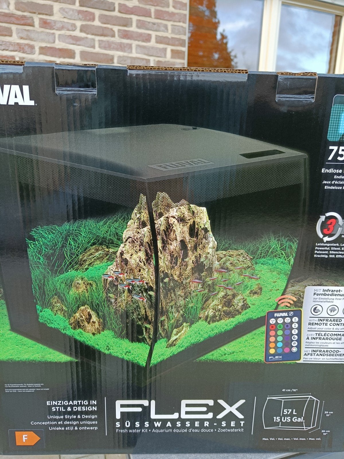 fluval flex 57l, Dieren en Toebehoren, Ophalen, Inclusief controller, Zo goed als nieuw, Leeg aquarium