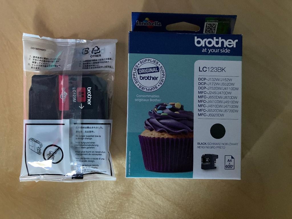 Printcapsules Brother LC123BK, Computers en Software, Ophalen of Verzenden, Nieuw, Cartridge, Brother