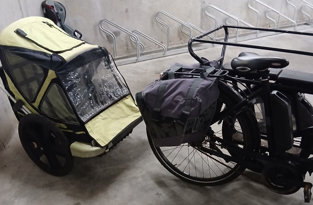 Fietskar, Fietsen en Brommers, Ophalen, Gebruikt, Kinderkar, Opvouwbaar