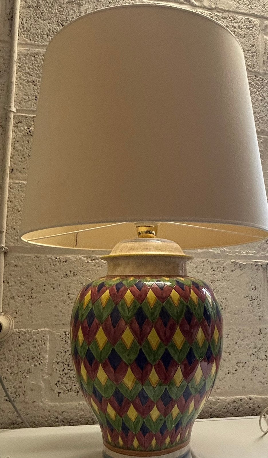 Lampe toscane avec abat-jour, Maison & Meubles, Enlèvement, Comme neuf, Avec abat-jour