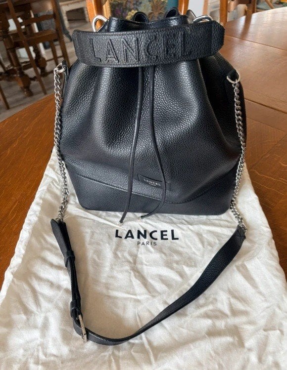 Lancel tas van echt leer, Ophalen of Verzenden, Zo goed als nieuw, Zwart, Shopper