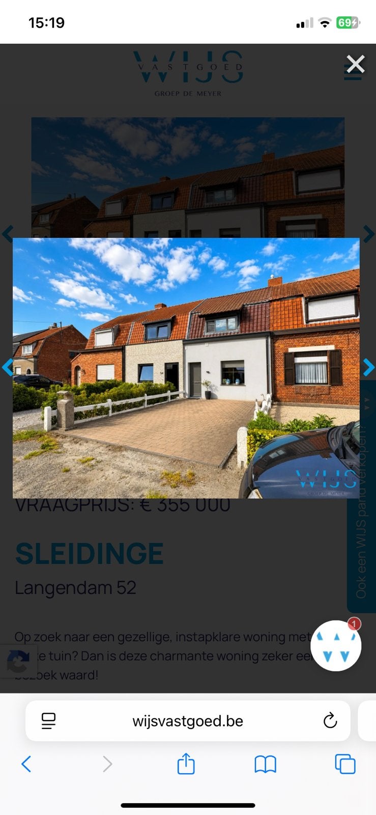 Gezellig huis te koop sleidinge (evergem, Immo, 200 tot 500 m², 120 m², Provincie Oost-Vlaanderen, 322 kWh/m²/jaar