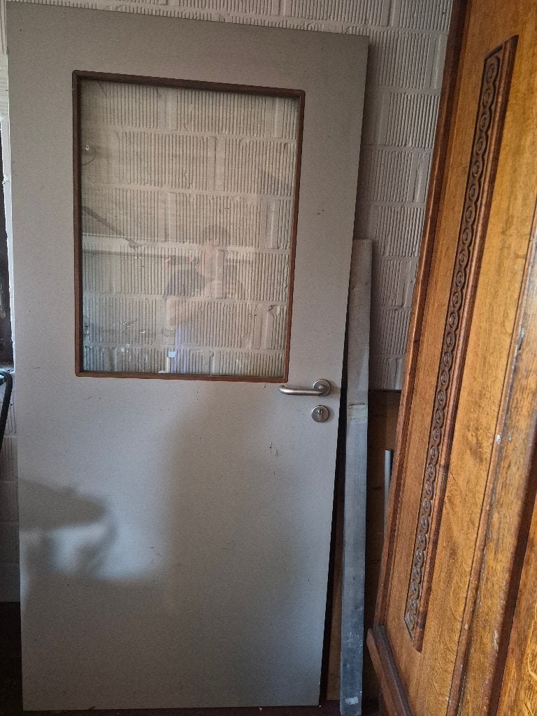 Binnendeur met venster - trespa bekleed, Doe-het-zelf en Bouw, Ophalen, Zo goed als nieuw, Binnendeur