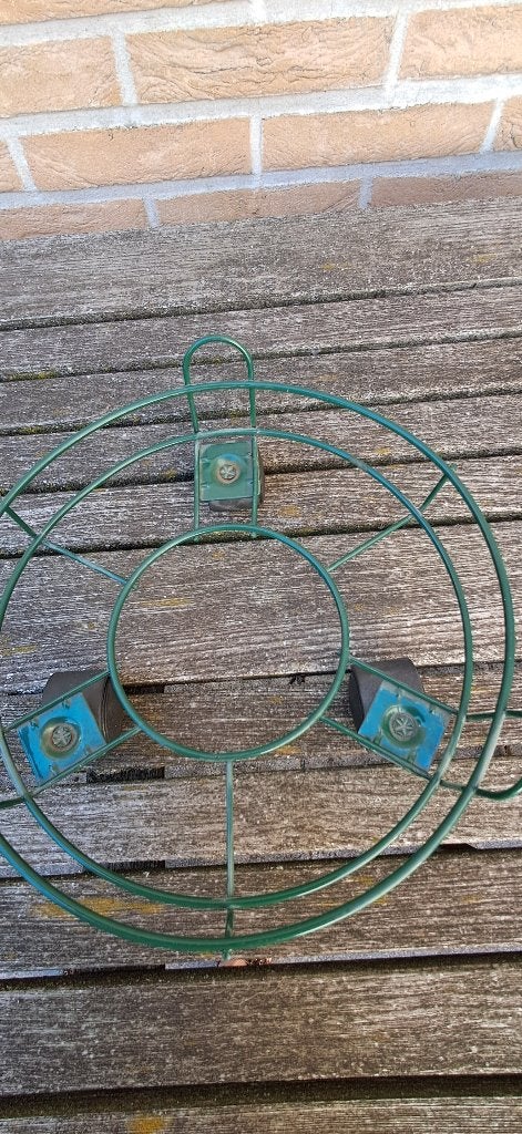 Lage staander plantenstaander op wieltjes, Ophalen, Gebruikt, Groen, Metaal