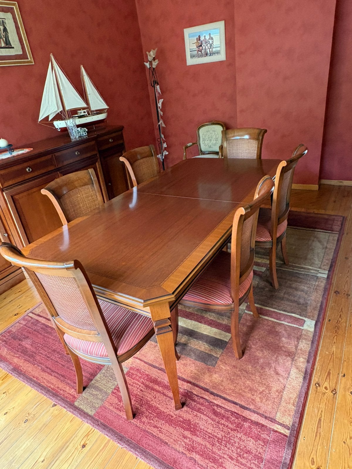 Salle a manger, Maison & Meubles, Enlèvement, Comme neuf, Acajou, 6 à 8 chaises