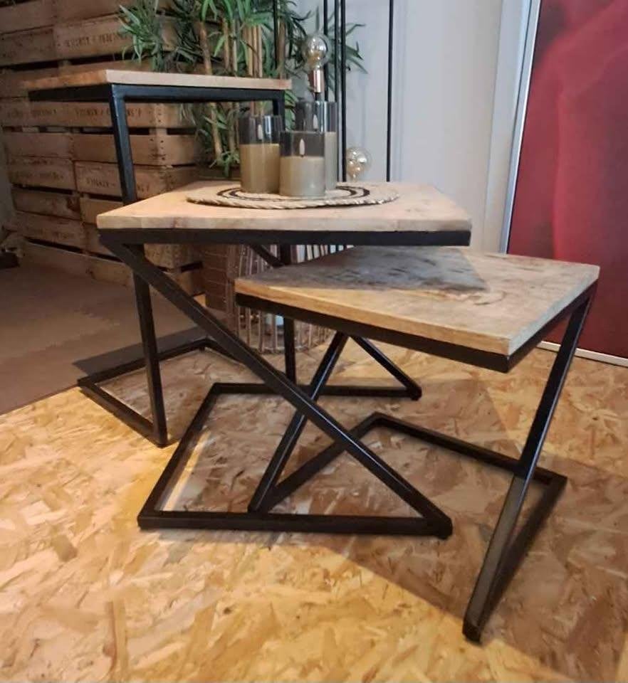 Tafel met bijzettafel, Ophalen, Gebruikt, Vierkant, Tafelblad
