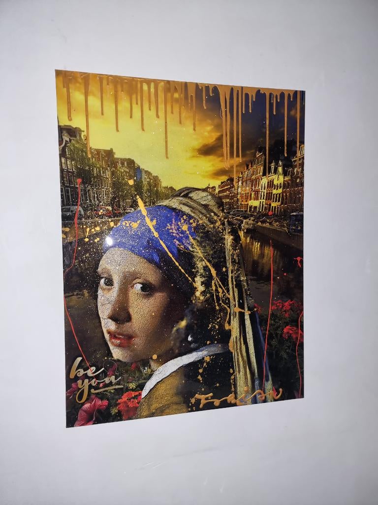 Meisje met de Parel  GROOT werk op Doek van Fabian, Ophalen