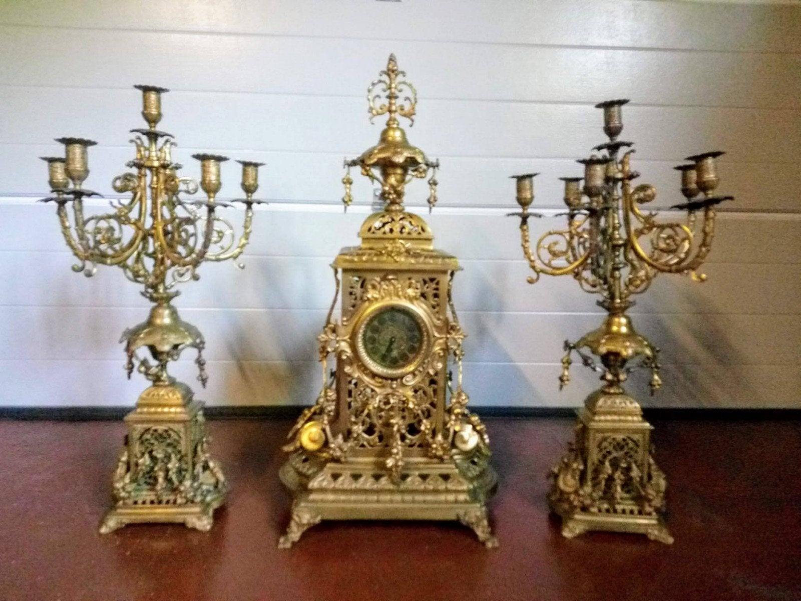 koperen schouwgarnituur, Ophalen, Koper of Brons