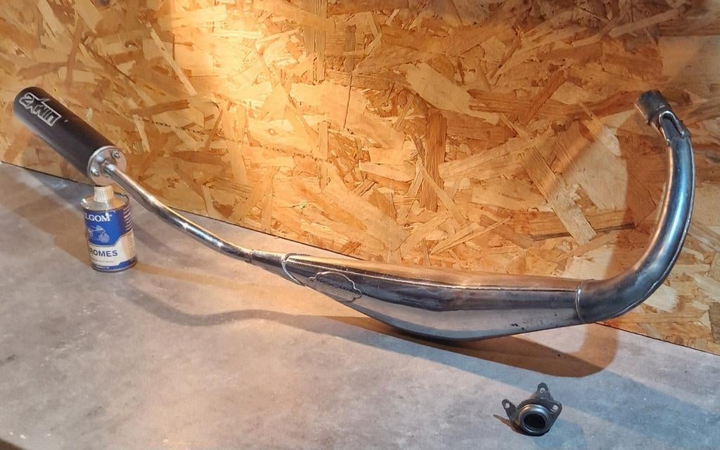 SCR CORSE Sm50 Chrome uitlaat | Derbi en Am6 (Gpr, T), Fietsen en Brommers, Verzenden, Gebruikt, Uitlaat, SCR Corse