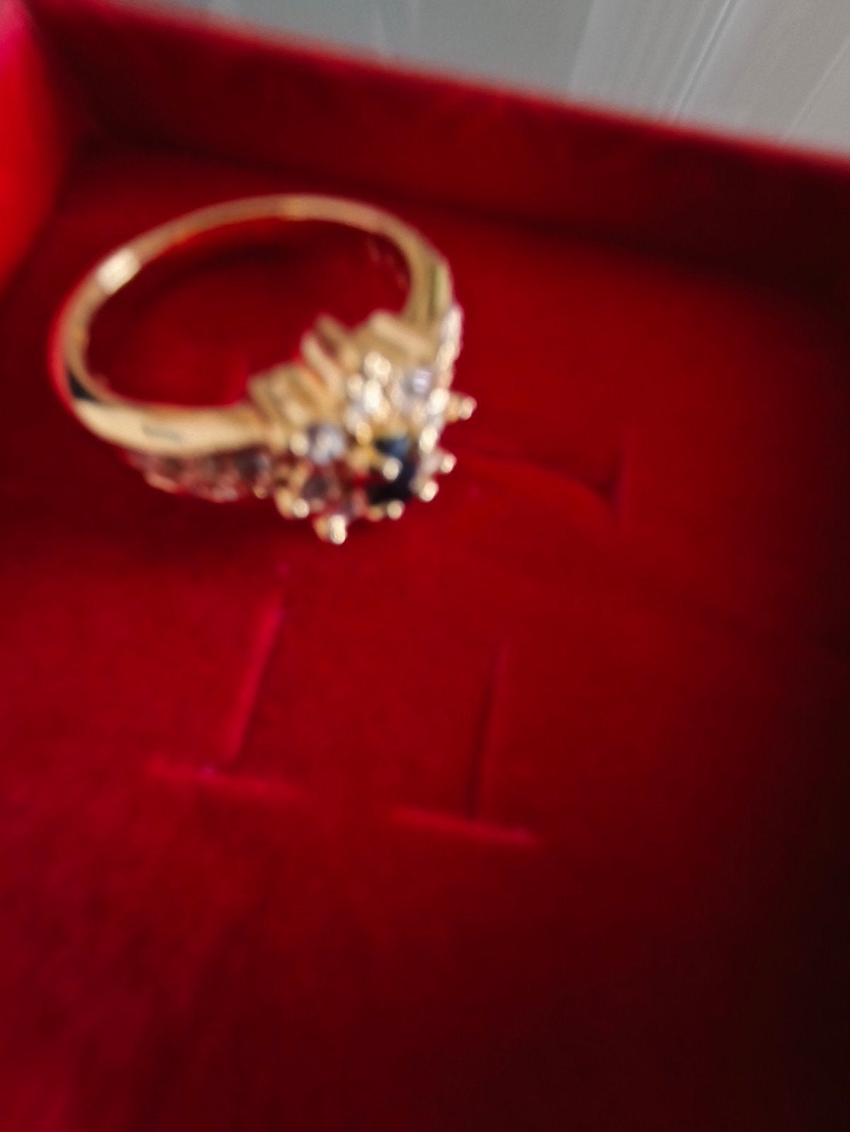 Bague vintage dorée, Enlèvement, Bleu