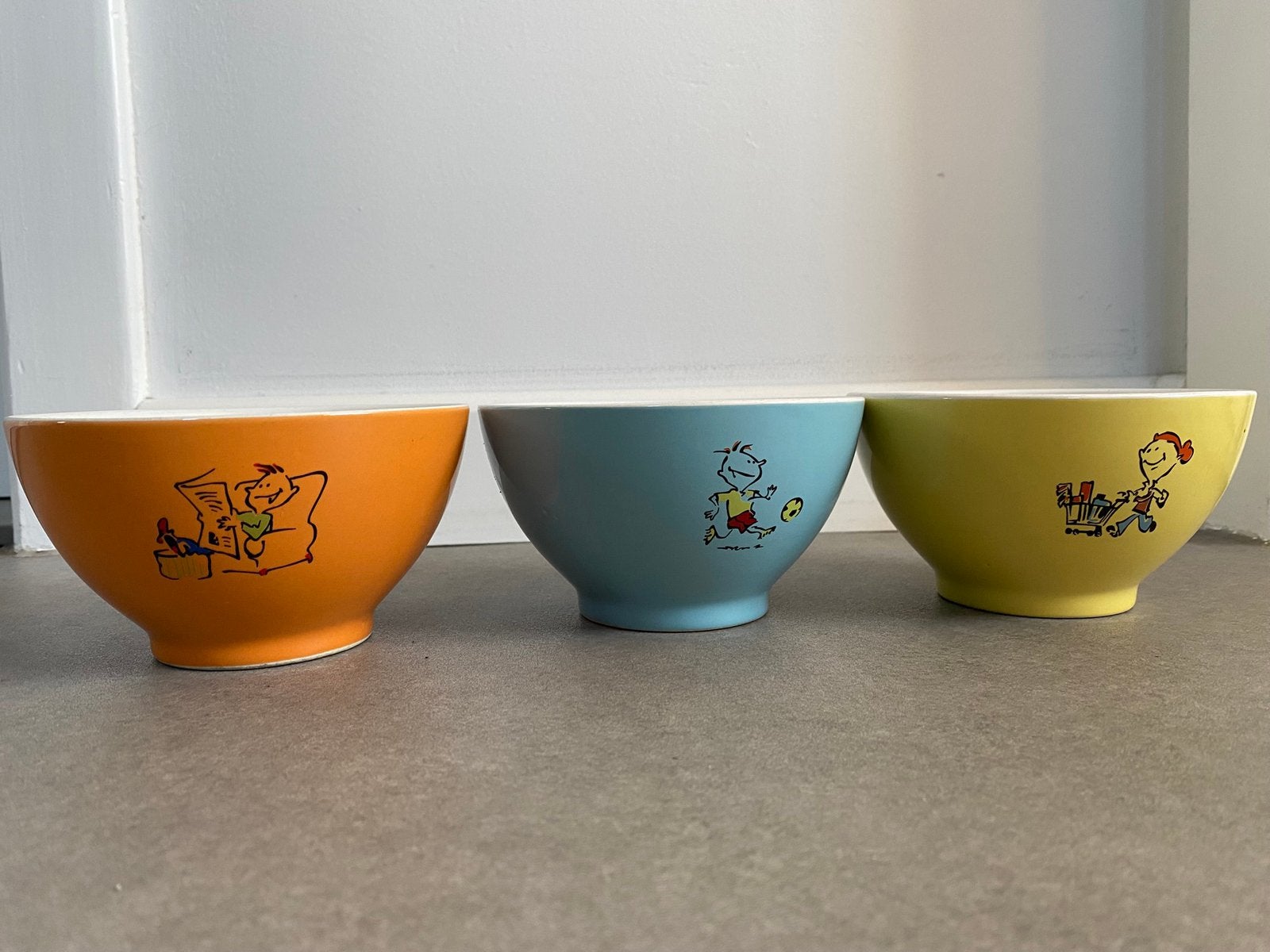 3 bols à petit-déjeuner rétro RENAULT, Maison & Meubles, Enlèvement ou Envoi, Comme neuf