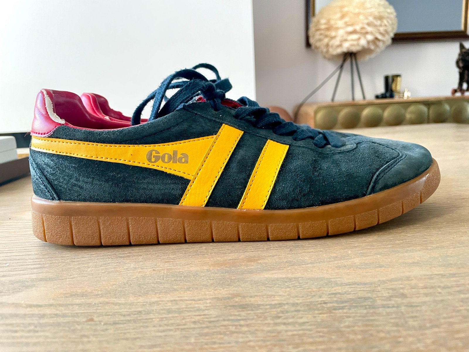 Gola Hurricane suède sneakers, navy/geel/rood, maat 42, Kleding | Heren, Blauw, Ophalen of Verzenden, Sneakers, Gedragen