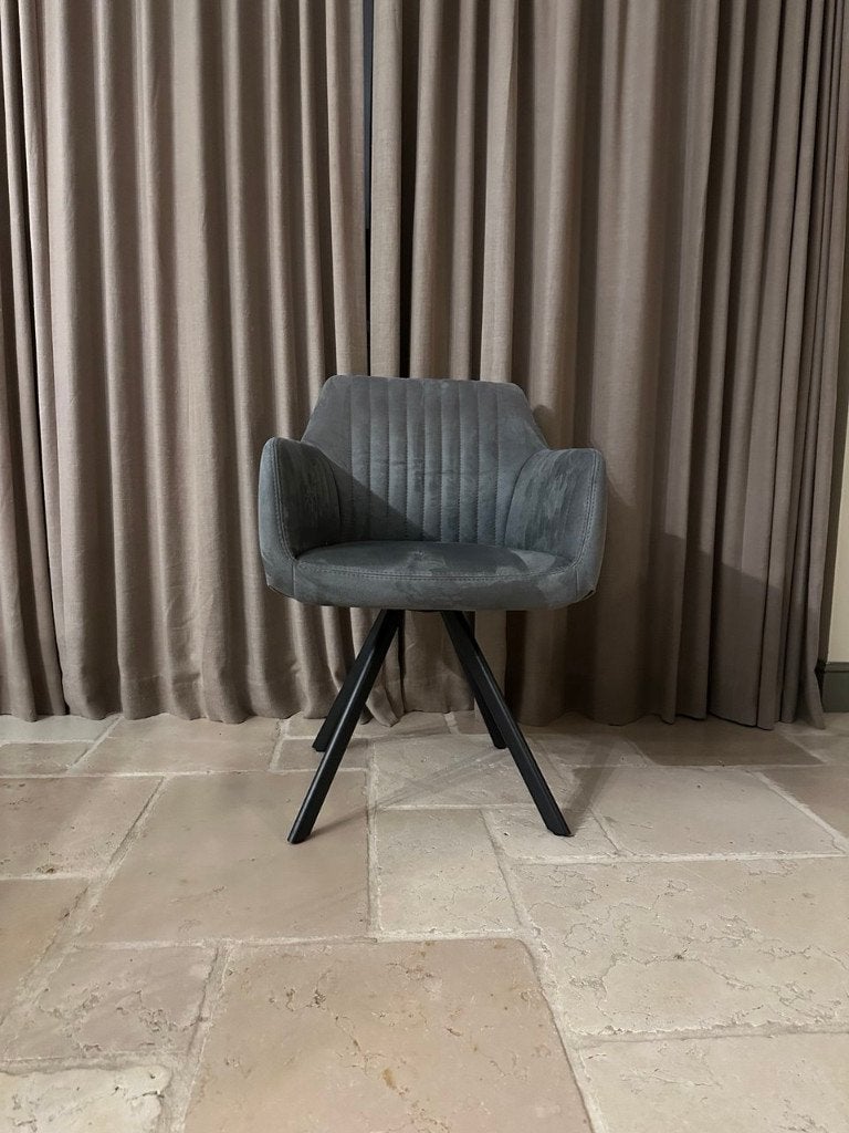 Chaise design de luxe - gris bleu - modèle showroom, Maison & Meubles, Autres couleurs, Comme neuf, Enlèvement, Une
