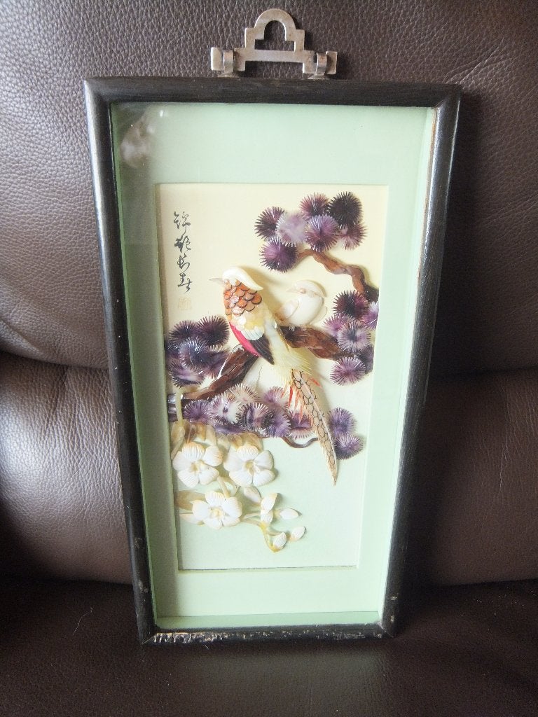 Vintage Aziatische parelmoeren vogels,, Ophalen of Verzenden