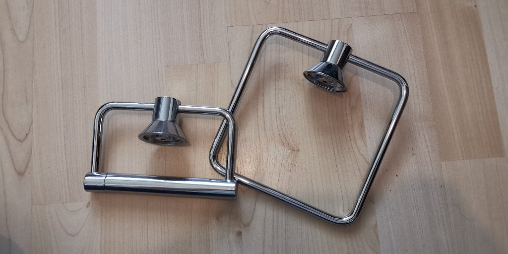 Houders toiletrol en handdoek, Huis en Inrichting, Handdoekenrek, Nieuw, Zilver, Ophalen