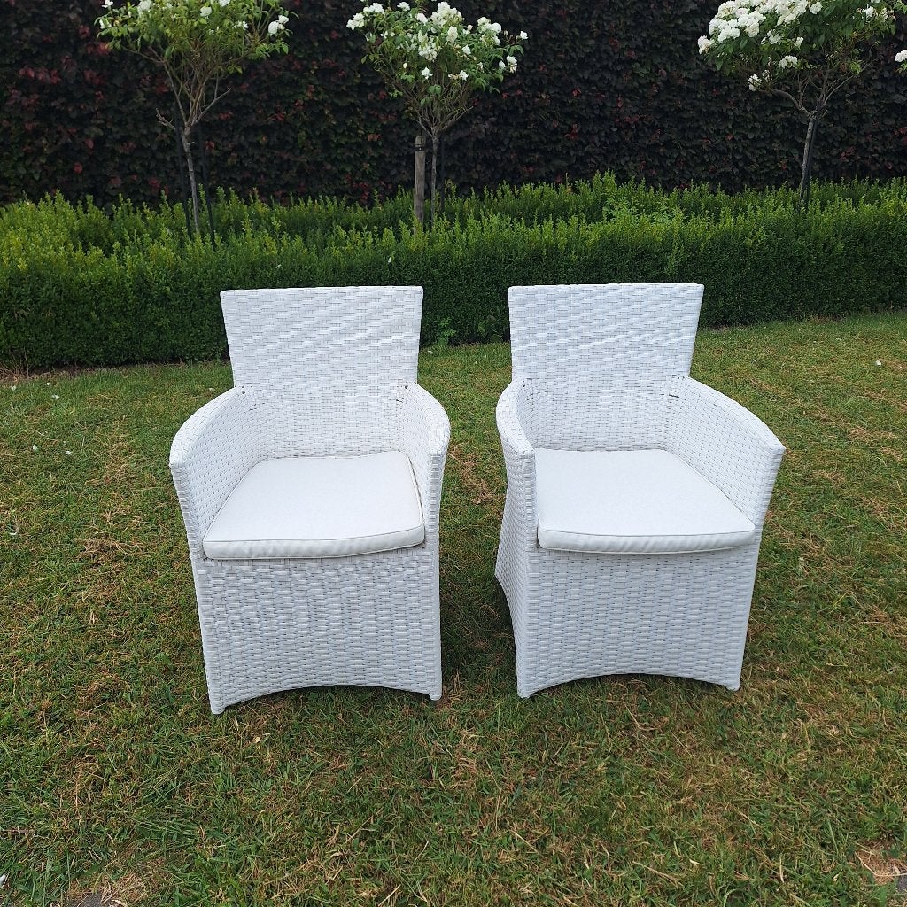 2 witte tuinstoelen merk Bristol, Tuin en Terras, Ophalen, Gebruikt, Aluminium