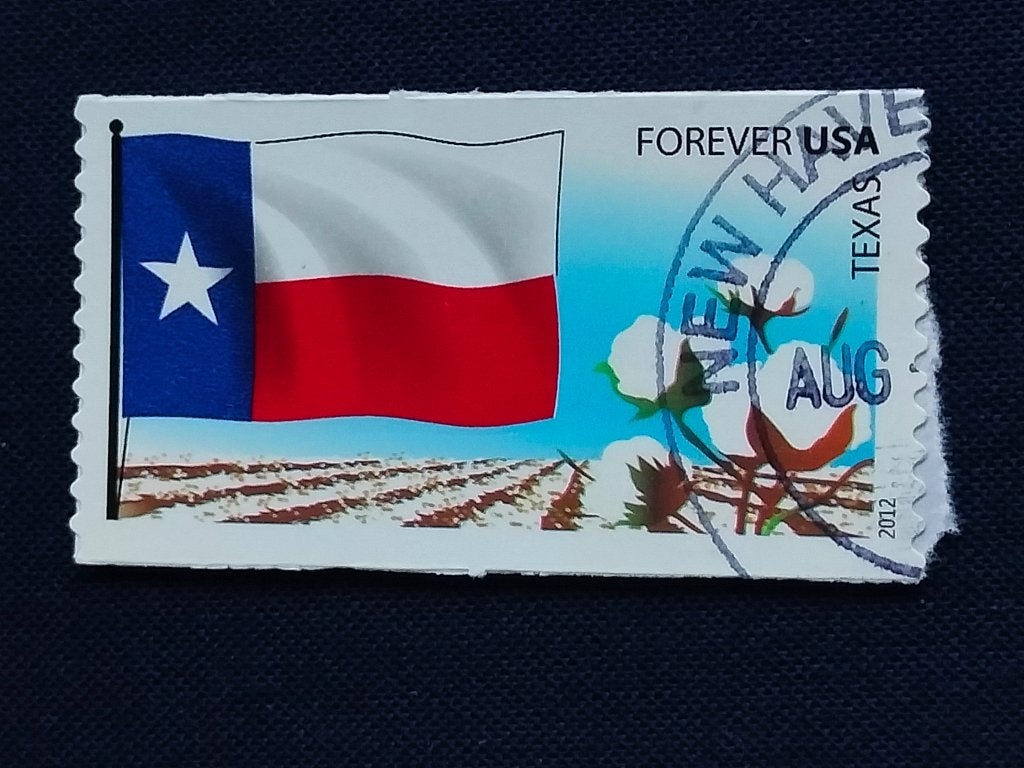 USA 2012 - vlaggen, Texas, katoenplant, Verzenden, Gestempeld, Noord-Amerika