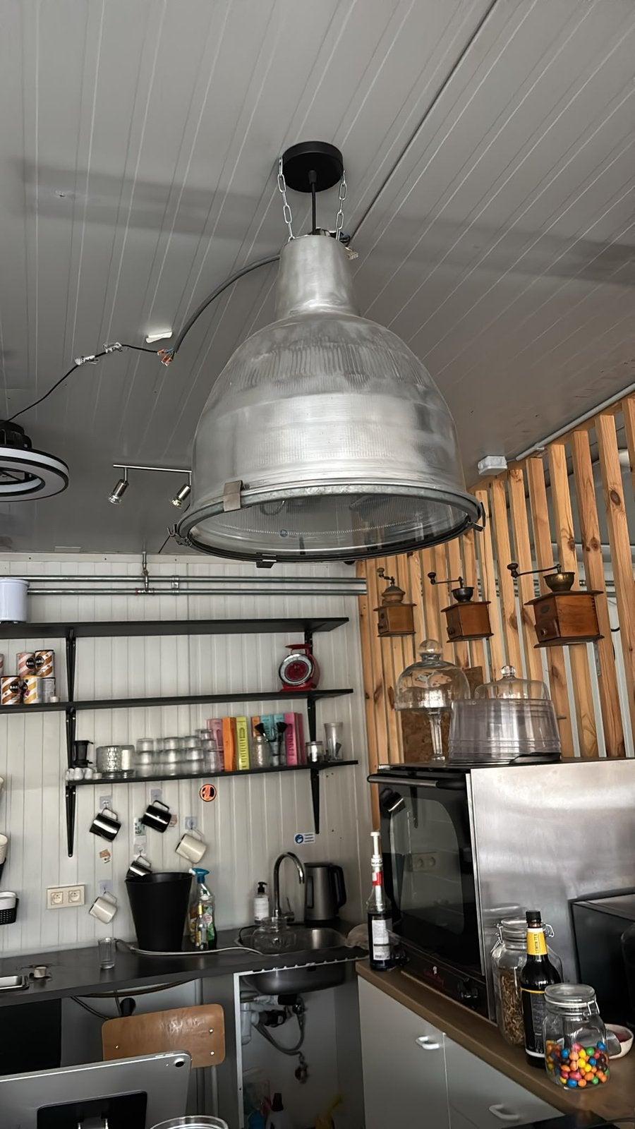 4 industriële hanglampen te koop, Ophalen, Zo goed als nieuw