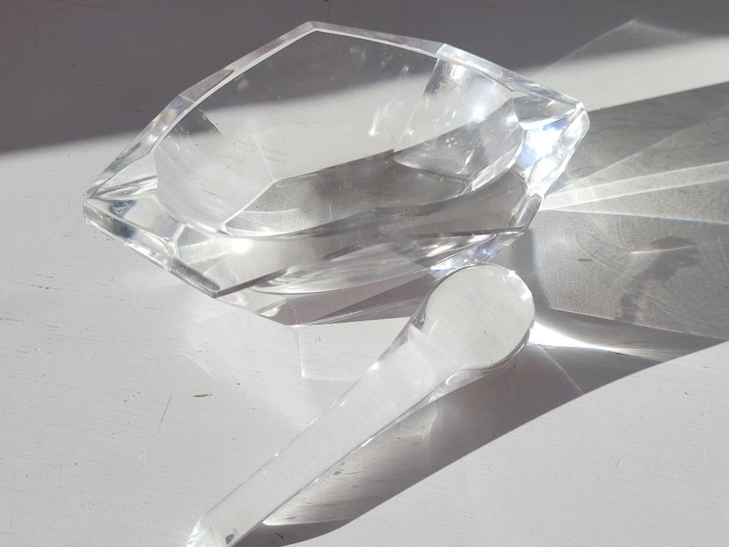 Val St Lambert/asbakset+drumstok/ruw kristal, Antiek en Kunst, Antiek | Glaswerk en Kristal, Verzenden