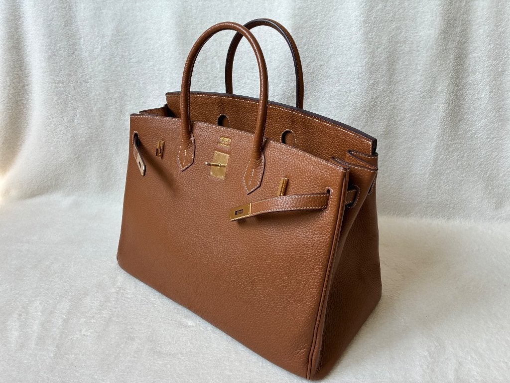 Handtas in bruin leder., Ophalen, Bruin, Handtas