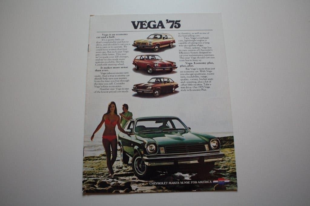 Chevrolet Vega brochure 1975, Livres, Enlèvement ou Envoi, Comme neuf, Chevrolet
