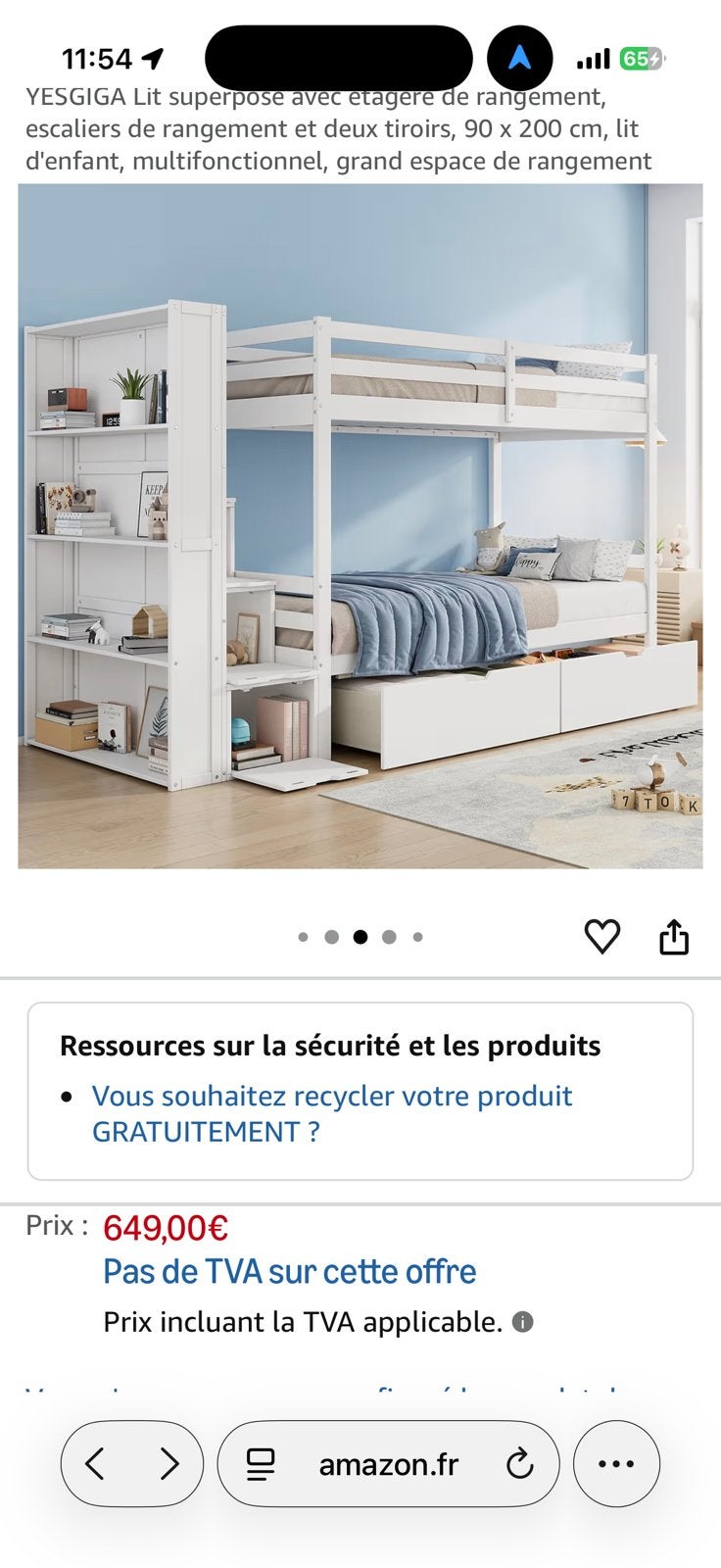 Lit superpose, Enlèvement, Comme neuf