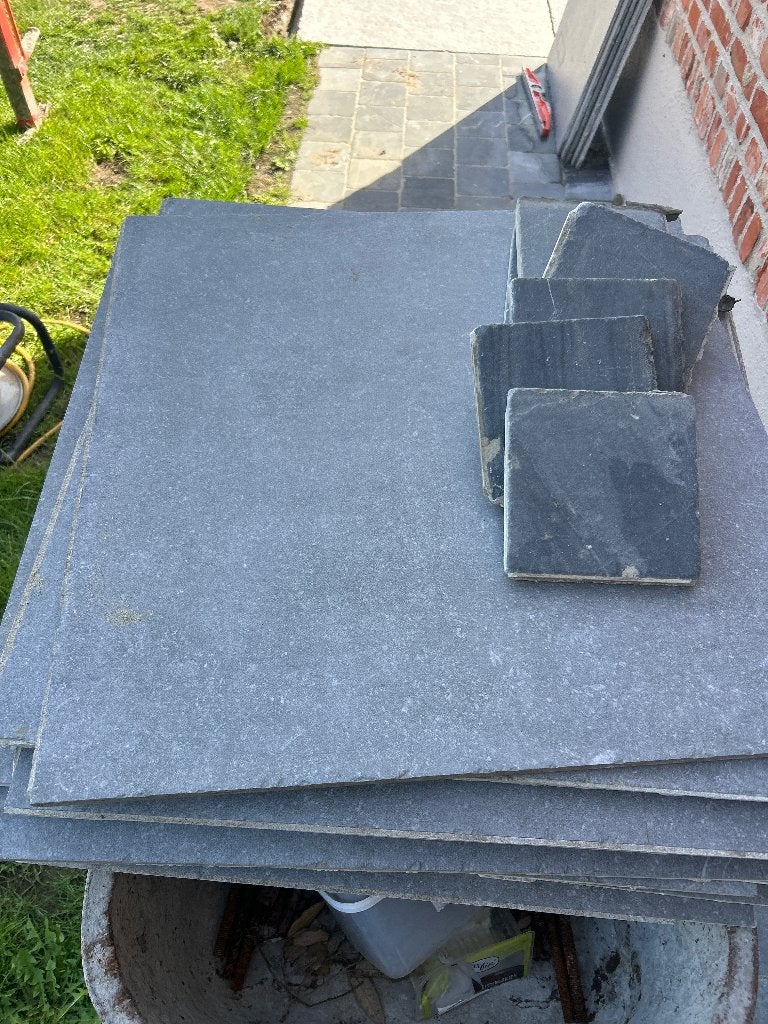 Keramische tegel blauwe hardsteen 60x60, Ophalen, 60 cm of meer, Gebruikt, 5 tot 10 m²