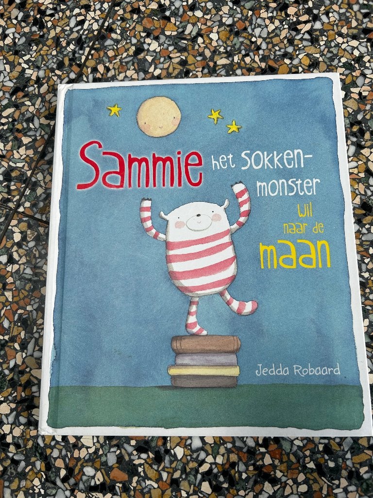 Kinderboek Sammy het sokkenmonster wil naar de maan, Ophalen of Verzenden, Zo goed als nieuw, 3 tot 4 jaar
