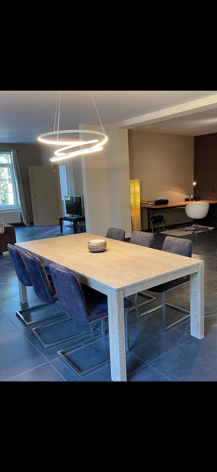 Moderne eettafel 6 personen, Ophalen, 100 tot 150 cm, 200 cm of meer, Zo goed als nieuw