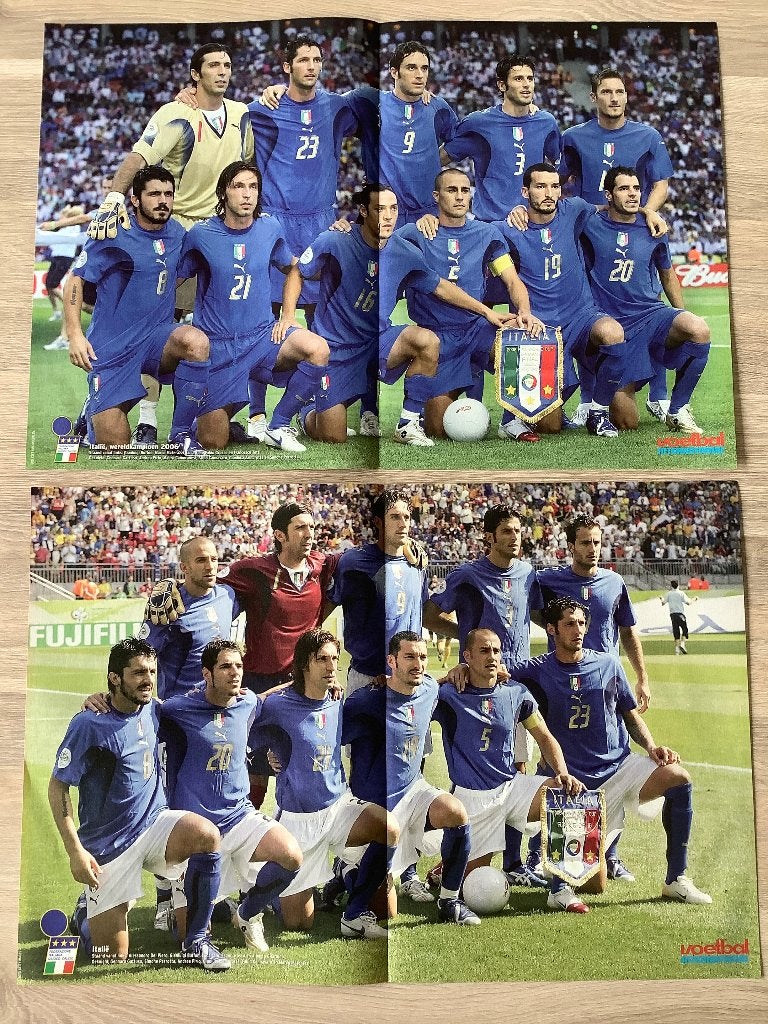 Posters nationale ploeg Italie Begin Jaren 2000, Ophalen of Verzenden, Zo goed als nieuw, Poster, Plaatje of Sticker