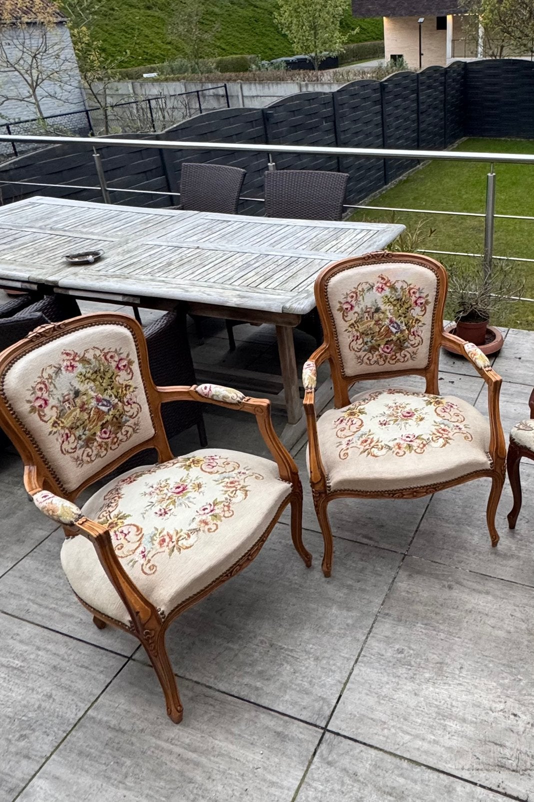 Louis XV armstoelen - Gobelin, Antiek en Kunst, Antiek | Meubels | Stoelen en Sofa's, Ophalen