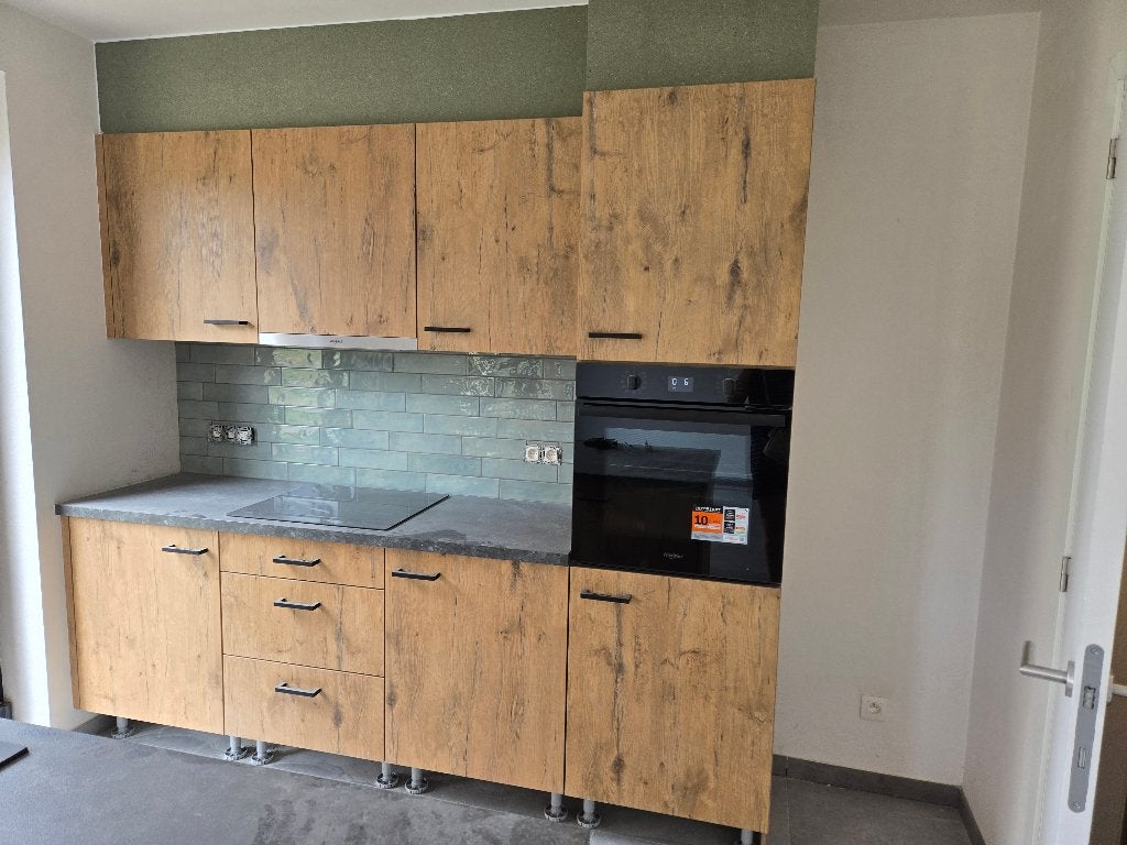 Keuken met eiland, Maison & Meubles, Cuisine | Cuisines complètes, Comme neuf, Cuisine à mur double, Brun, Synthétique, Enlèvement