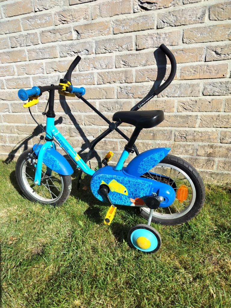 Meergroeifiets 14". Inclusief zijwieltjes en balanstrainer., Fietsen en Brommers, Ophalen, Zijwieltjes