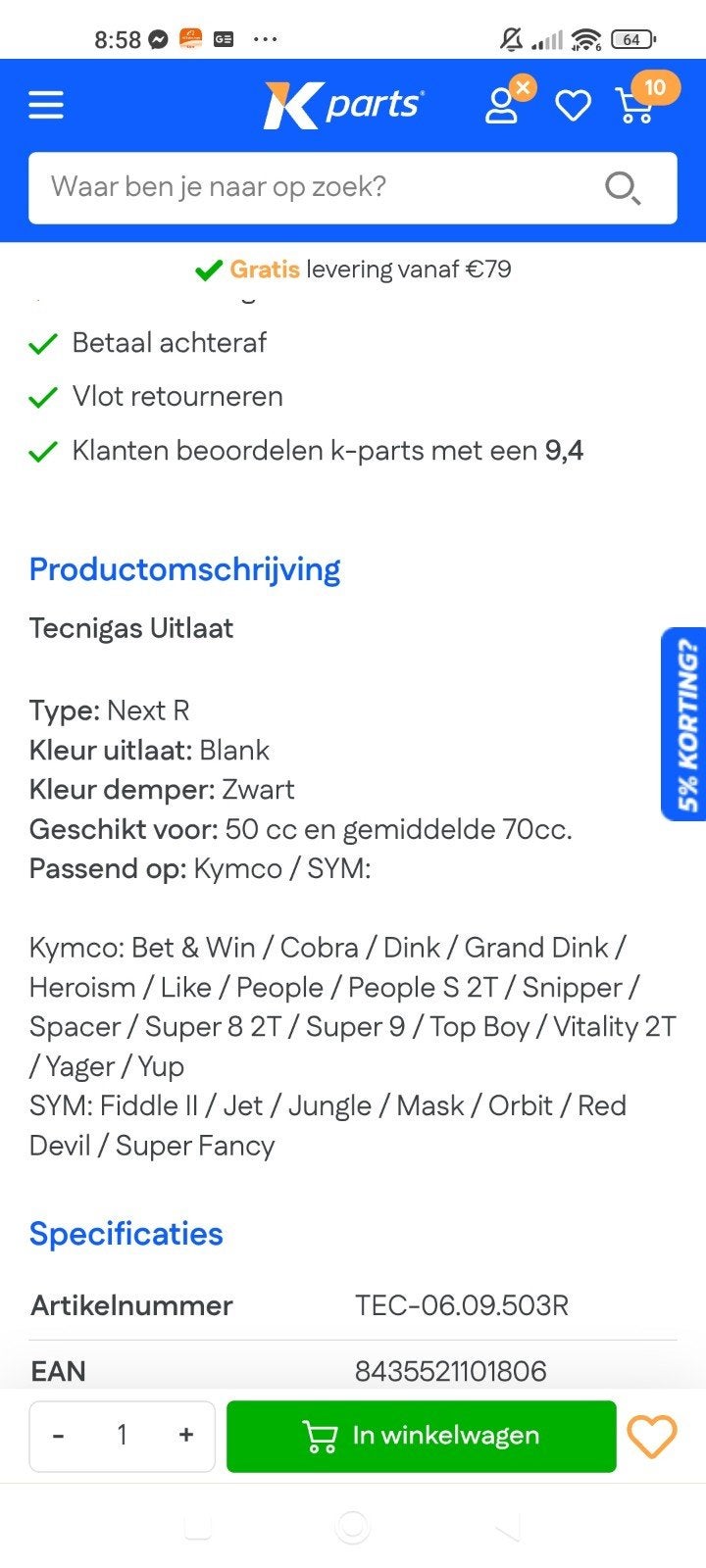te koop 75€, Diversen, Ophalen