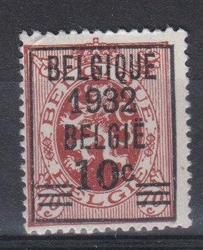 Belge 1932 - n 334 *, Envoi, Trace d'autocollant