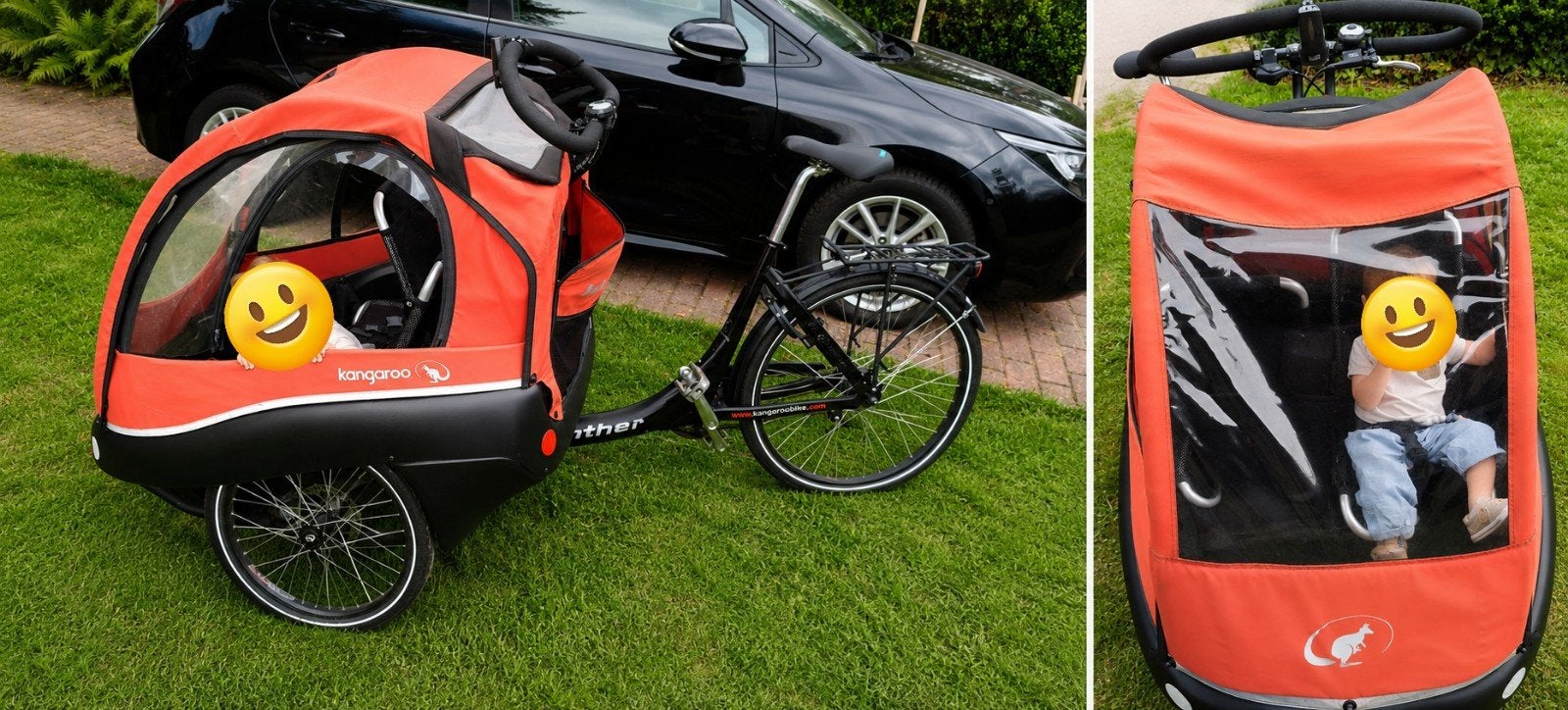 Winther Kangaroo bakfiets (niet elektrisch), Fietsen en Brommers, Fietsen | Bakfietsen, Gebruikt, Huif, 3 kinderen, Ophalen