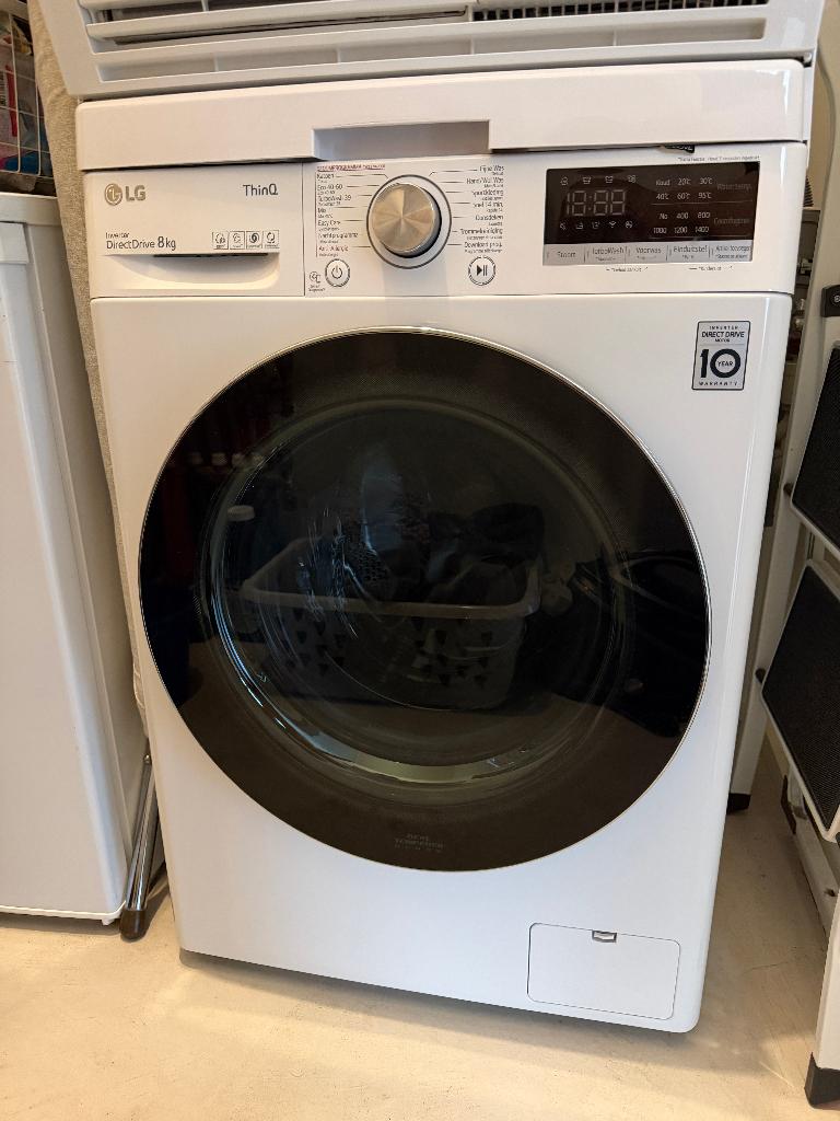 LG AI ThinQ wasmachine 8kg (wifi, TurboWash, Steam), Electroménager, Lave-linge, Utilisé, Chargeur frontal, 8 à 10 kg, 85 à 90 cm
