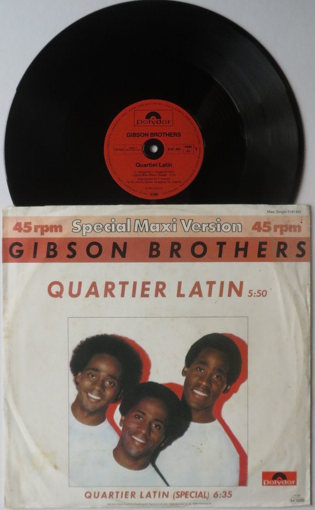 Gibson Brothers - Quartier latin. Maxi, CD & DVD, 12 pouces, Enlèvement ou Envoi, Utilisé, Disco